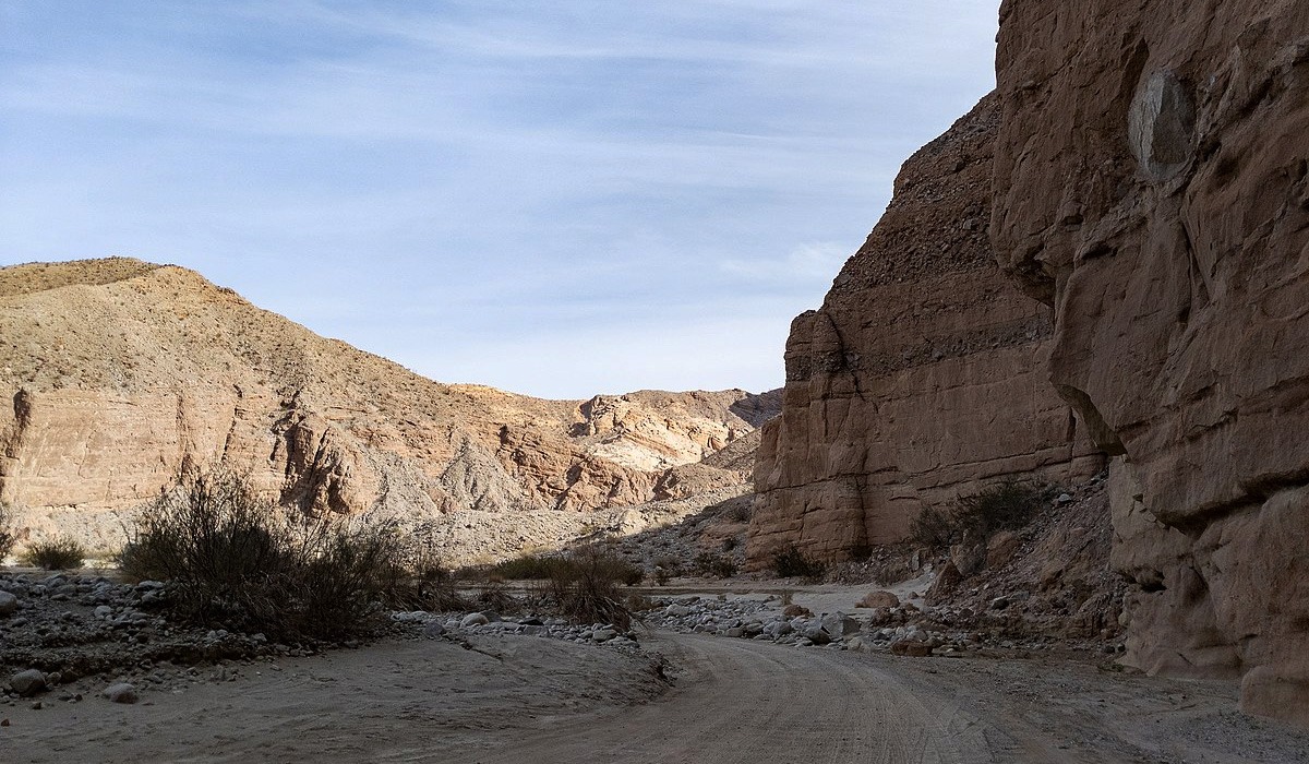 Anza-Borrego Desert State Park, Southern California canyon dirt road