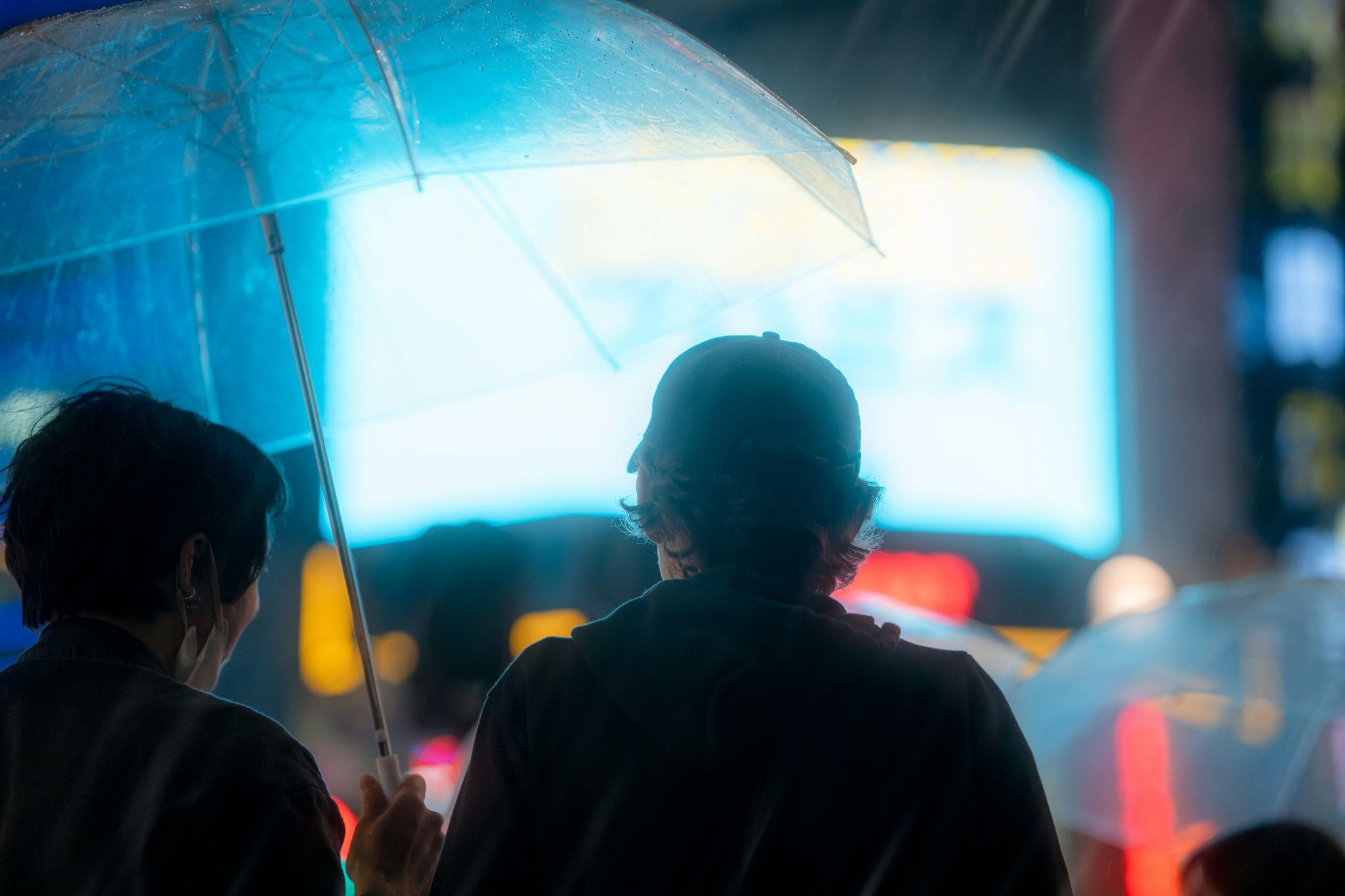 couple under umbrella