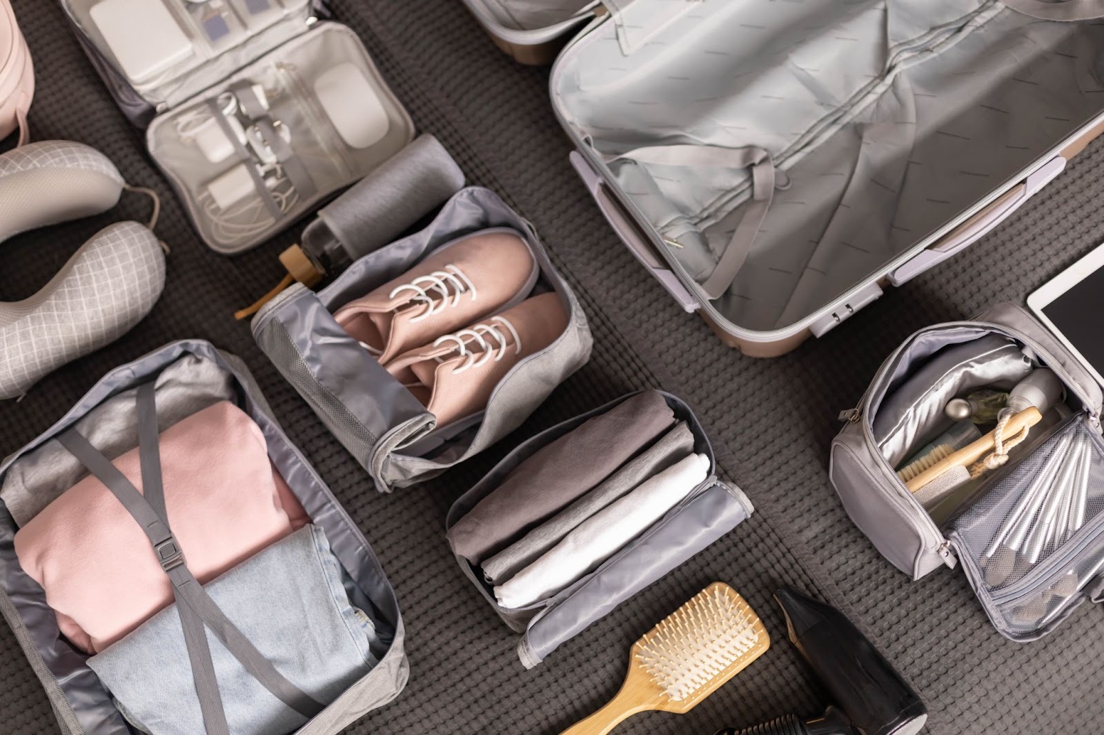 neatly packed travel bags