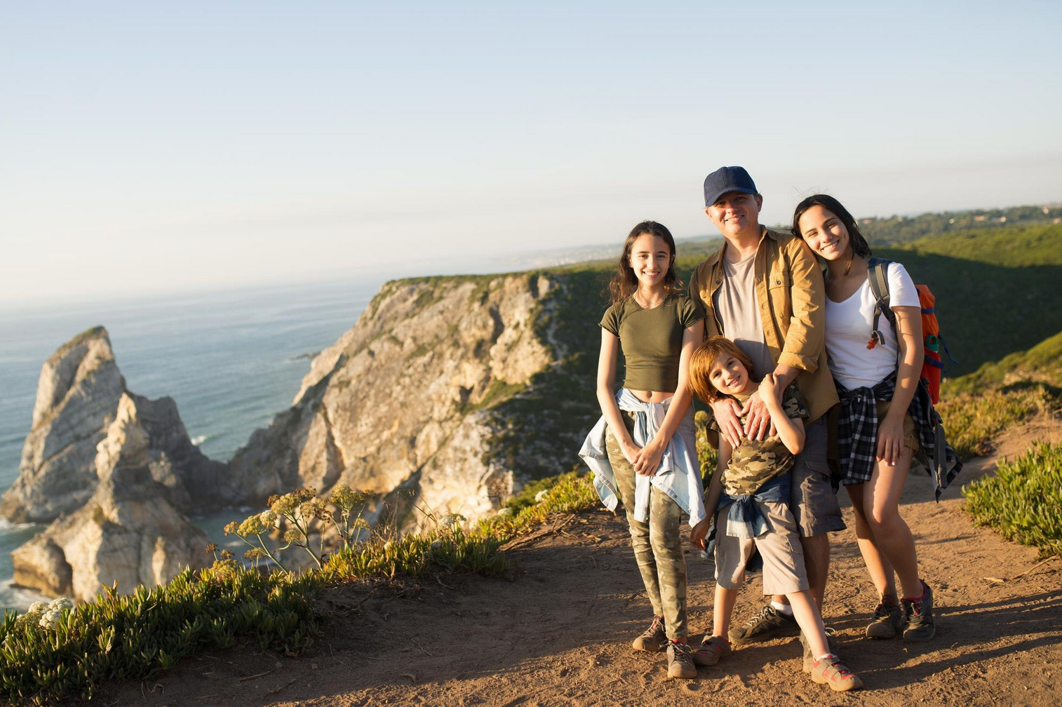 Family Taking a Group Photo
