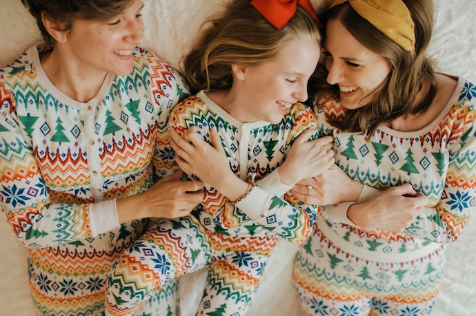 family in xmas pajamas