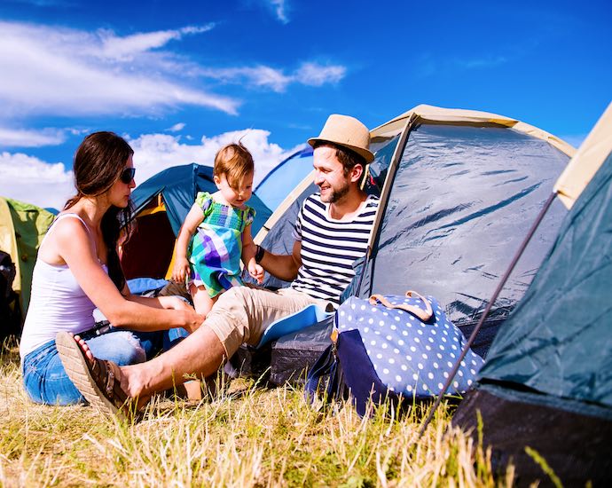 Family having fun in camping site