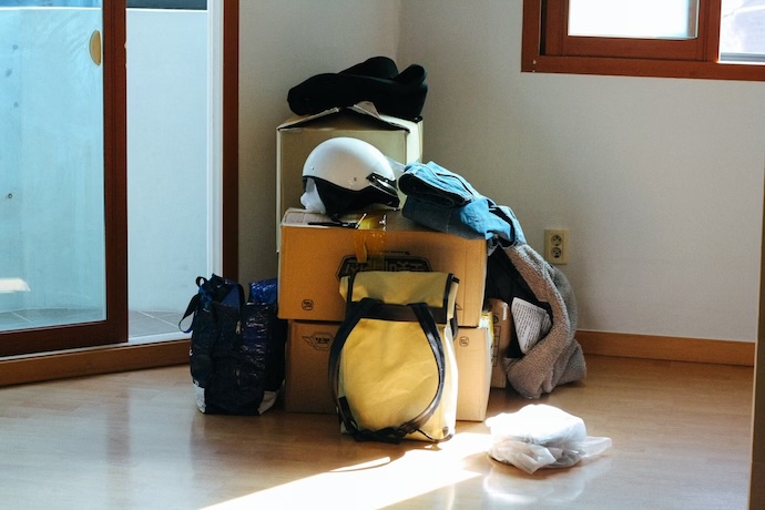 backpack in the hall with luggage