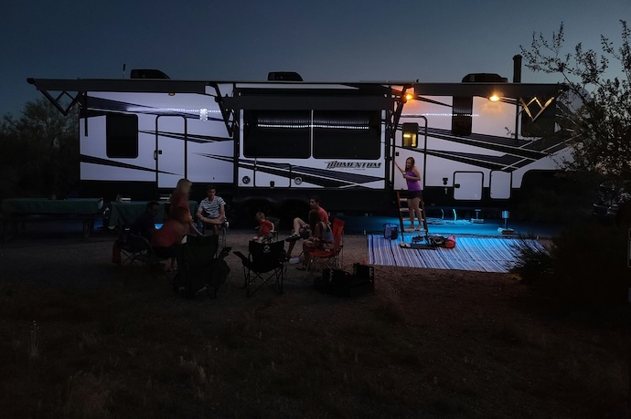 Rv camping at night