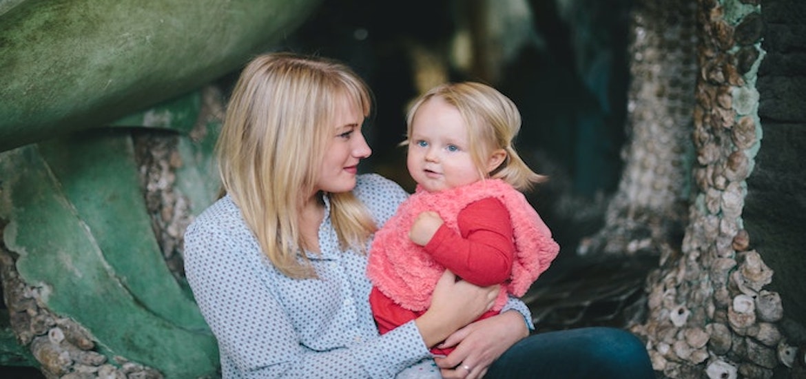 A mom and daughter hang out