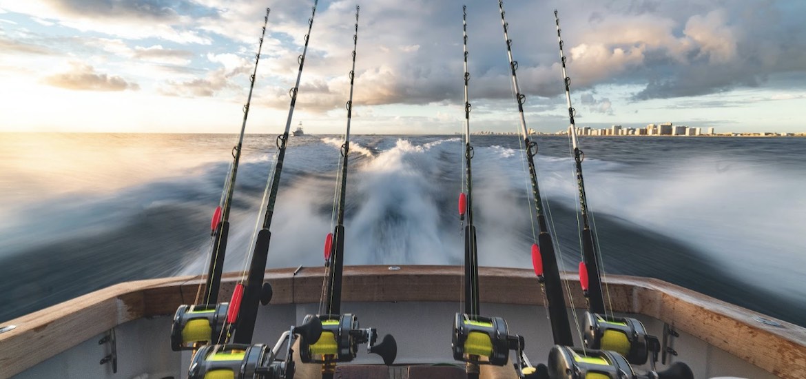 fishing rods on a boat