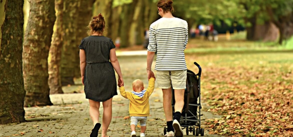 A family walk in the park