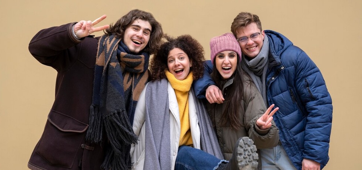 family in winter clothes
