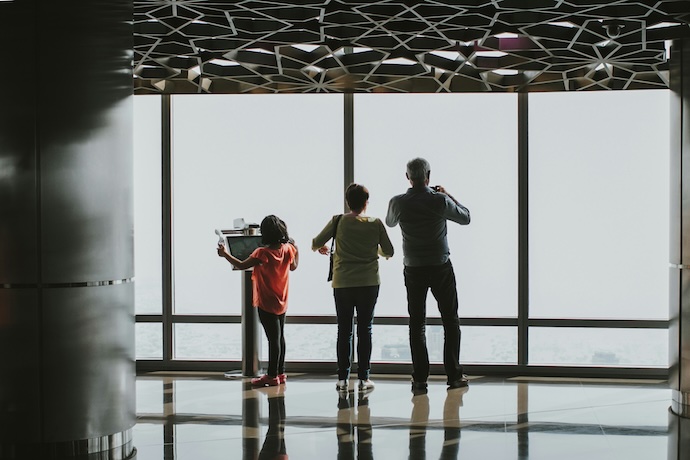 family at airport