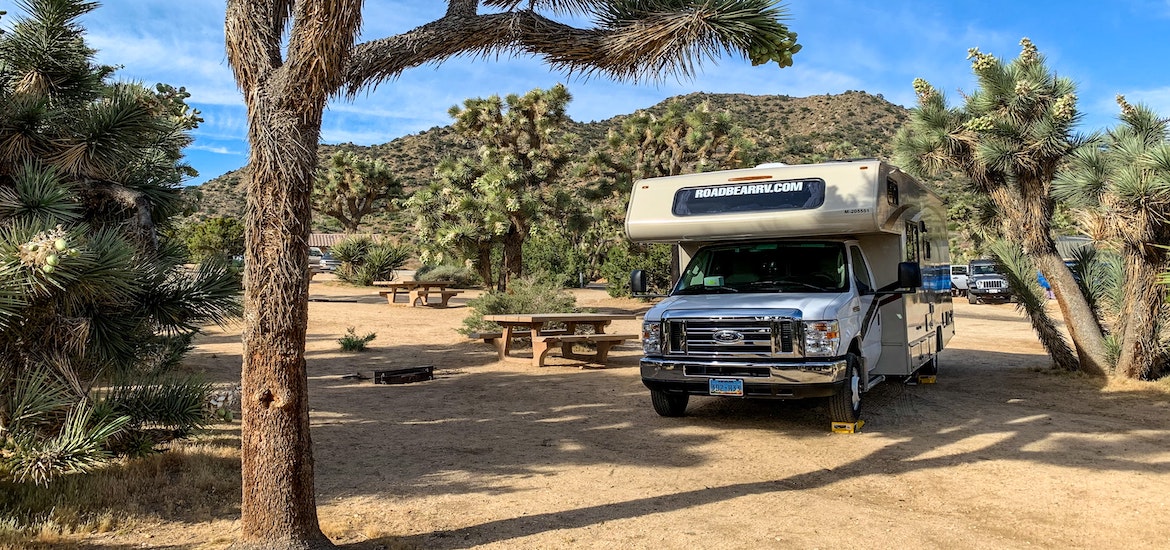 An RV in Joshua Tree Area