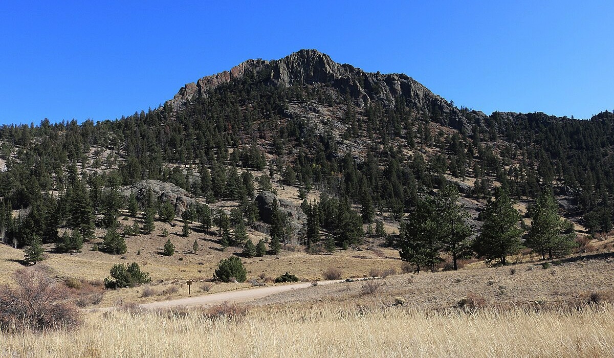 Castle Rock, Chaffee County Colorado, rugged mountain slope pines