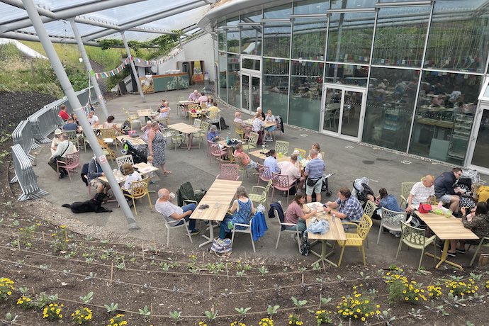 dining area at eden project