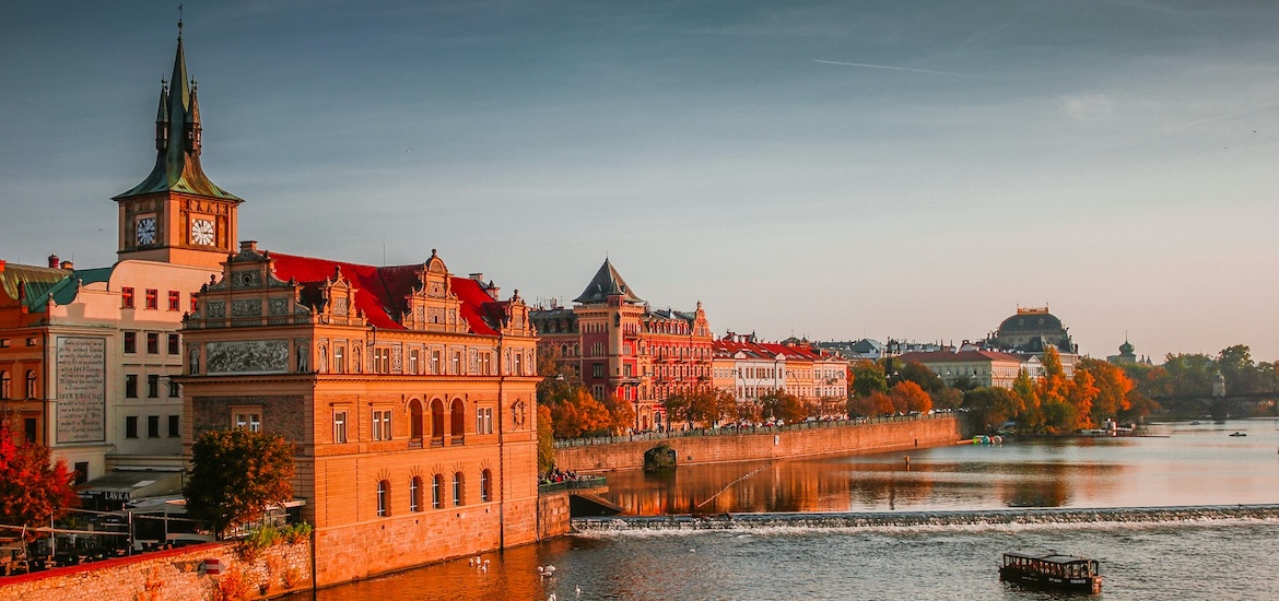 Prague at sunset