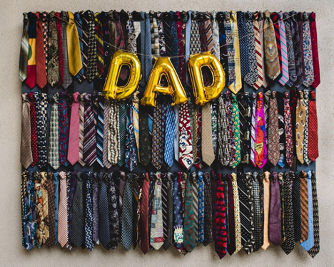 a Dad balloon amongst ties