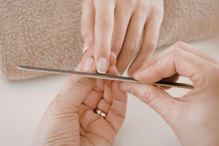 Careful nail trimming session