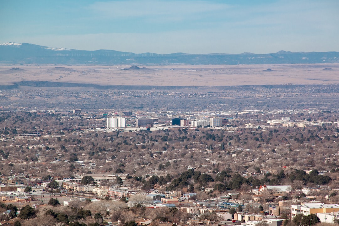 The scenic Albuquerque skyline with the Sandia Mountains