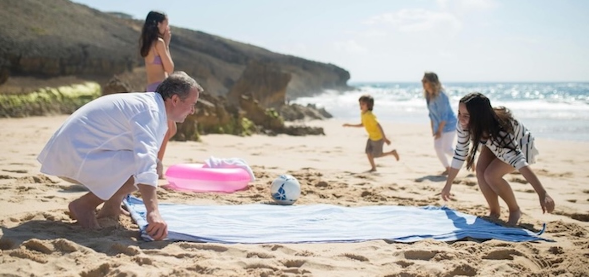 family at beach