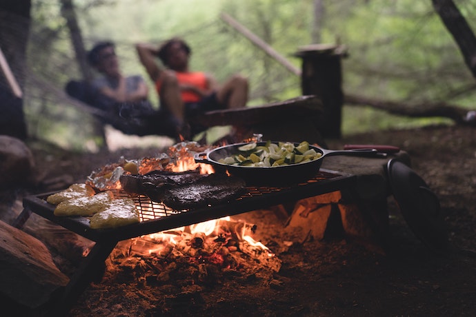 camping food on the camp fire