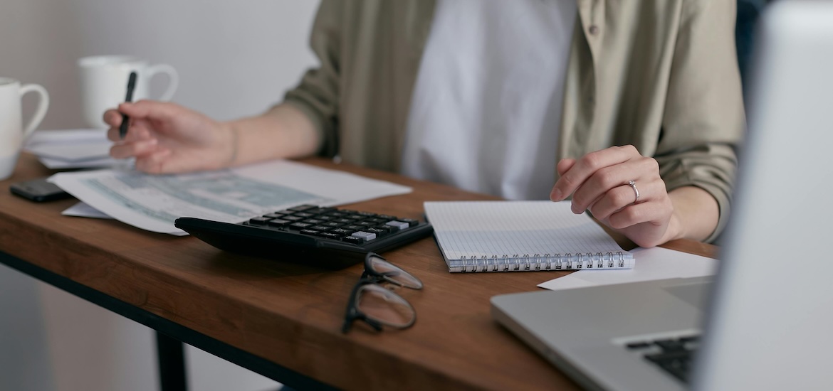 woman at computer doing financials