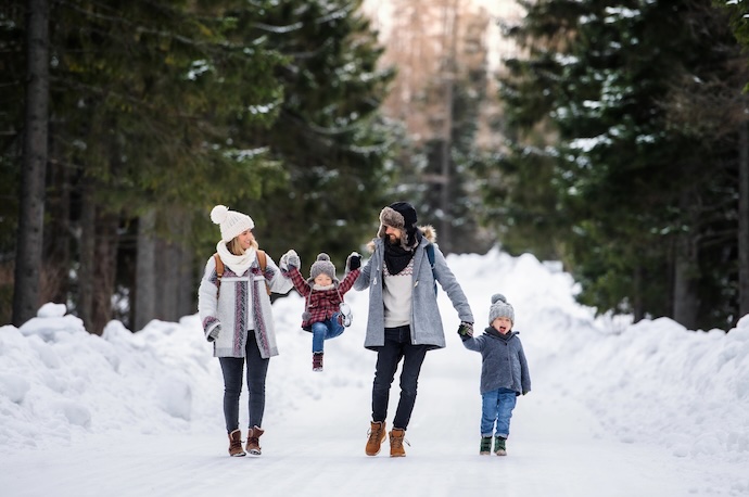 winter family walk
