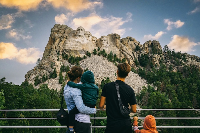 Family near Mount Rushmore