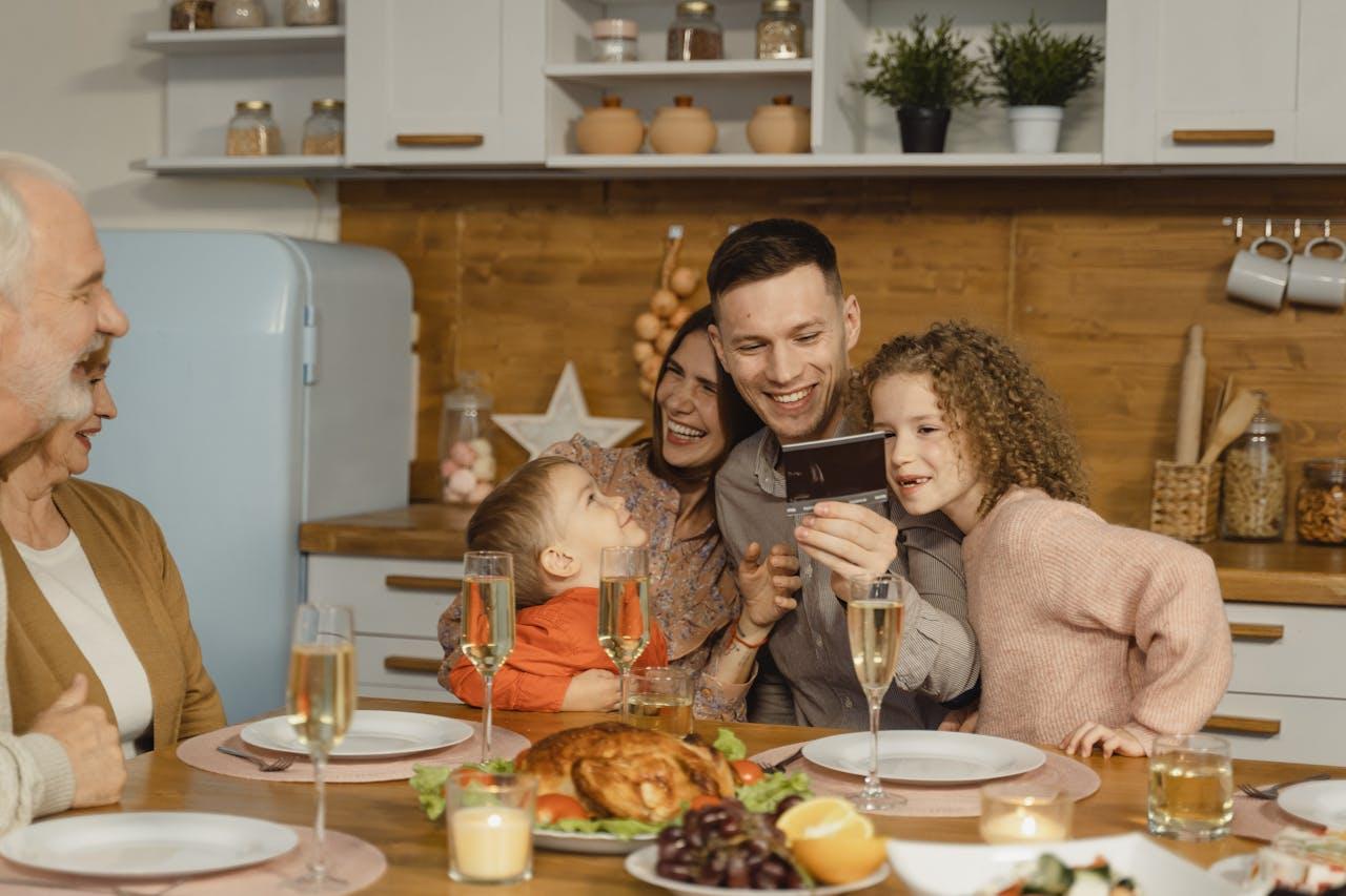Family enjoying holiday season