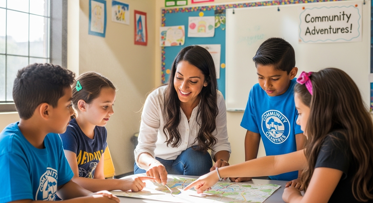 teacher with young children