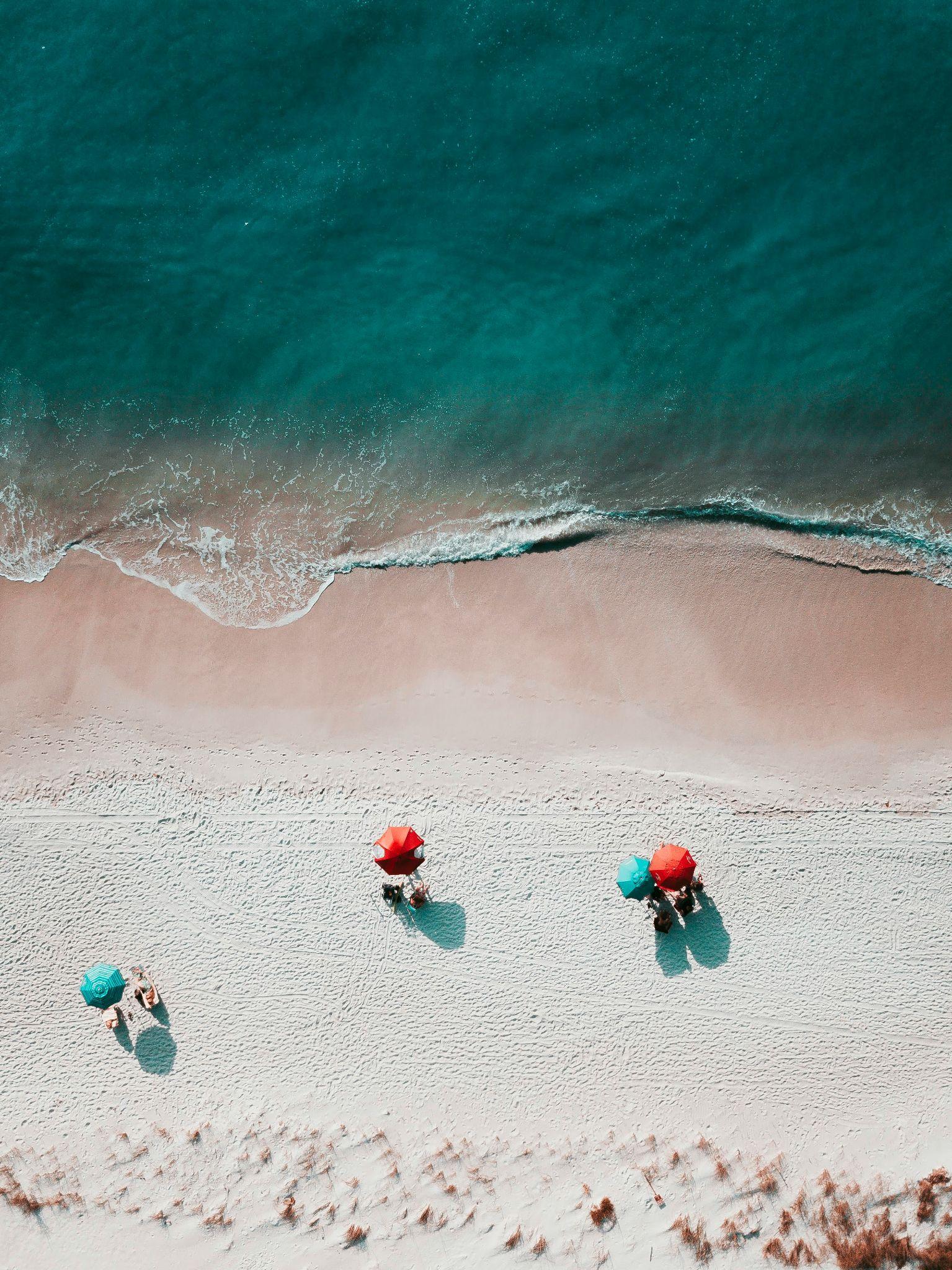 aerial shot of a beach
