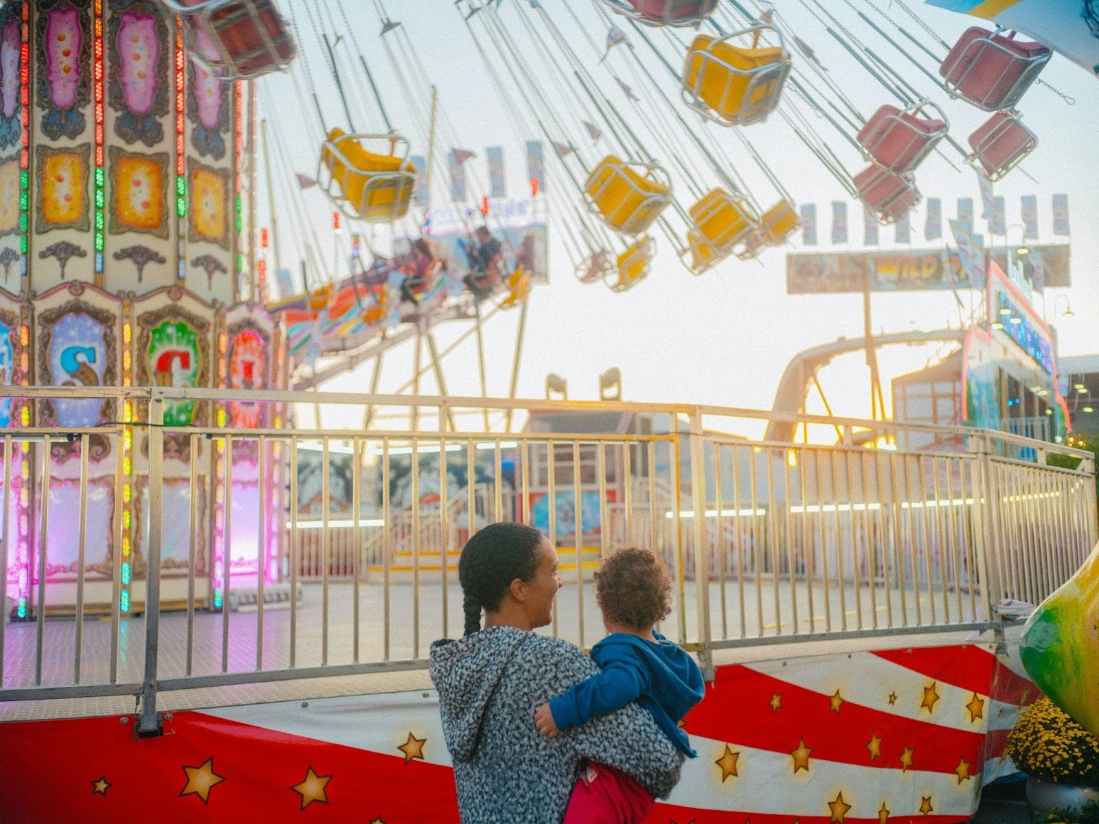 mum and child at fairground
