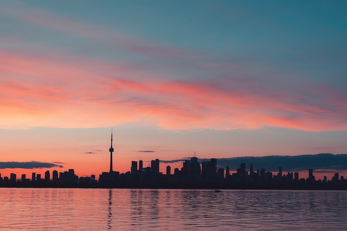 sunset over Toronto