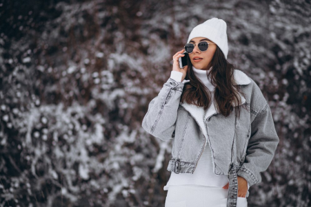 woman in ski jacket