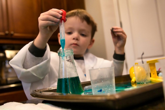 young 'scientist' at work