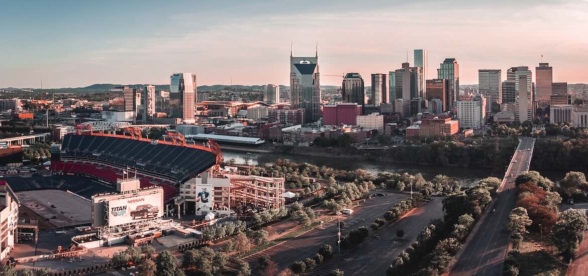 Nashville wide aerial shot