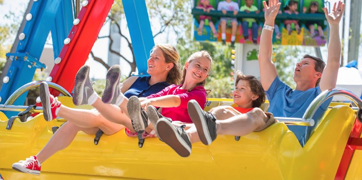 a family on a fun ride