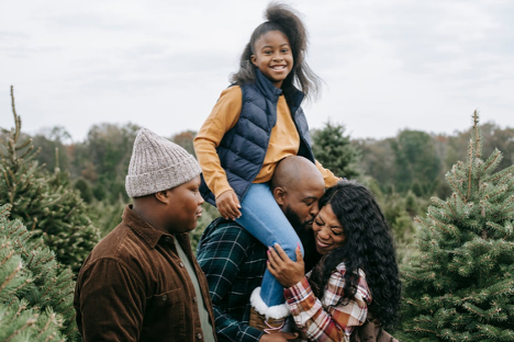 A family of four enjoying their day out