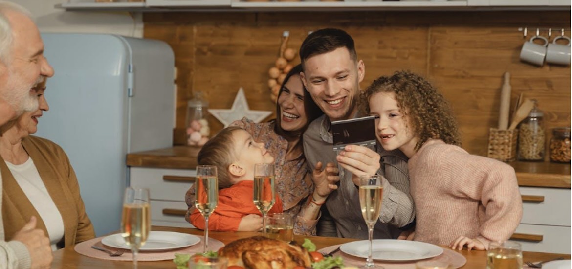 Family enjoying holiday season