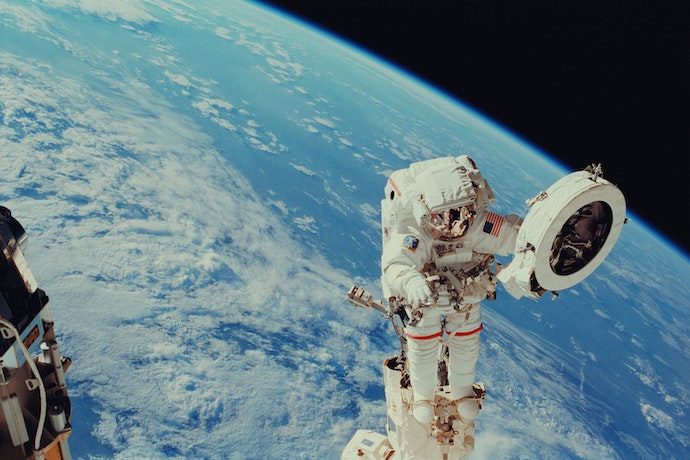 An astronaut in space