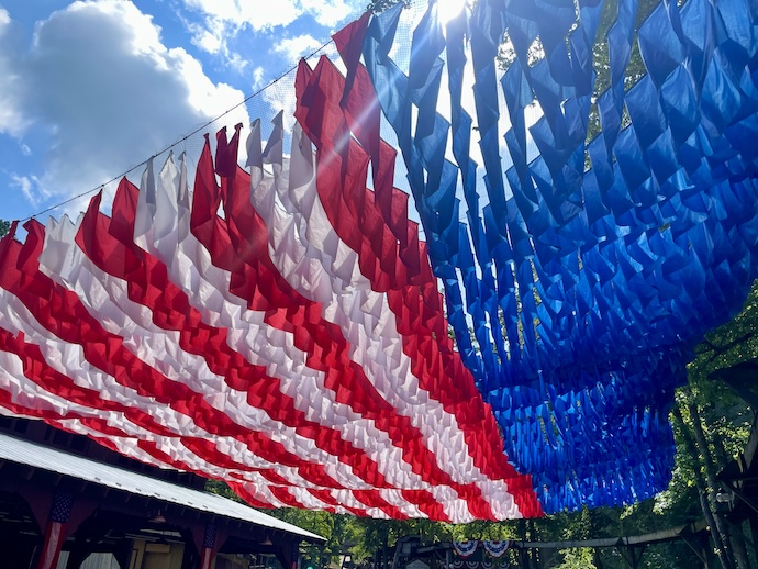 red white and blue flags