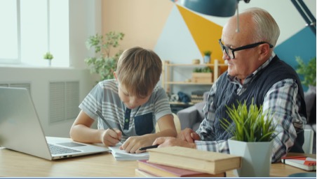 grandad with grandson