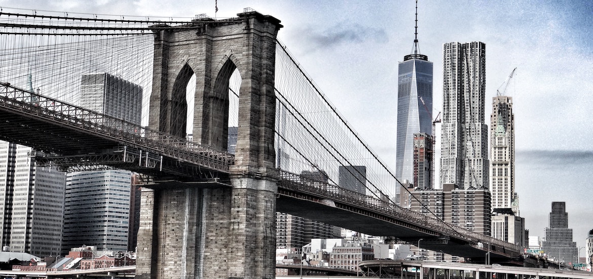 a majestic view of The Brooklyn Bridge