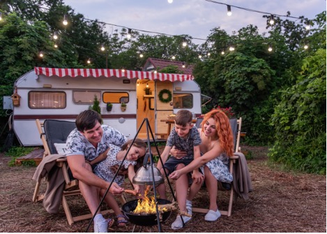 a family on a camping trip