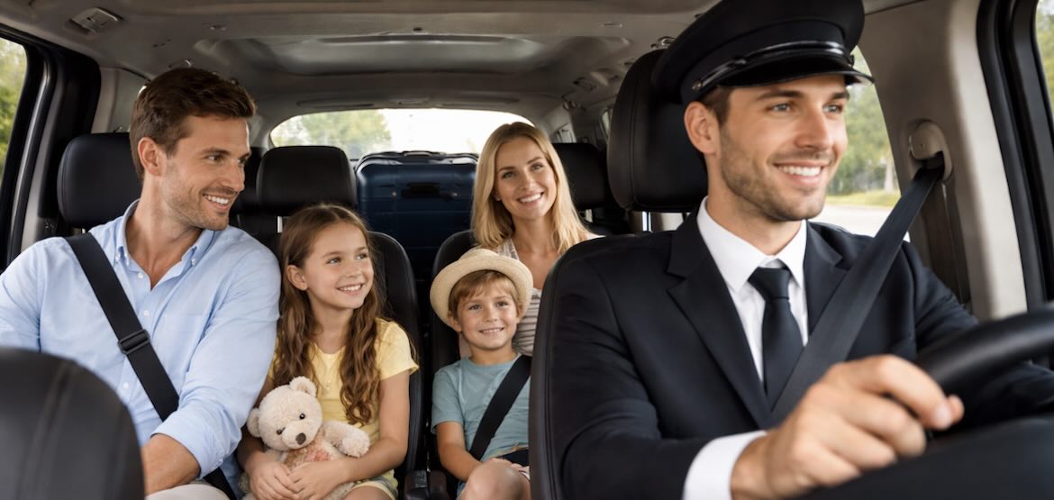 Chauffeur with family