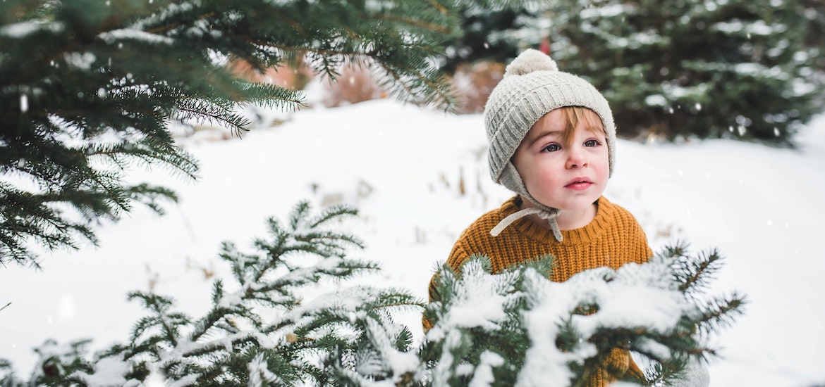 a young boy in the snow