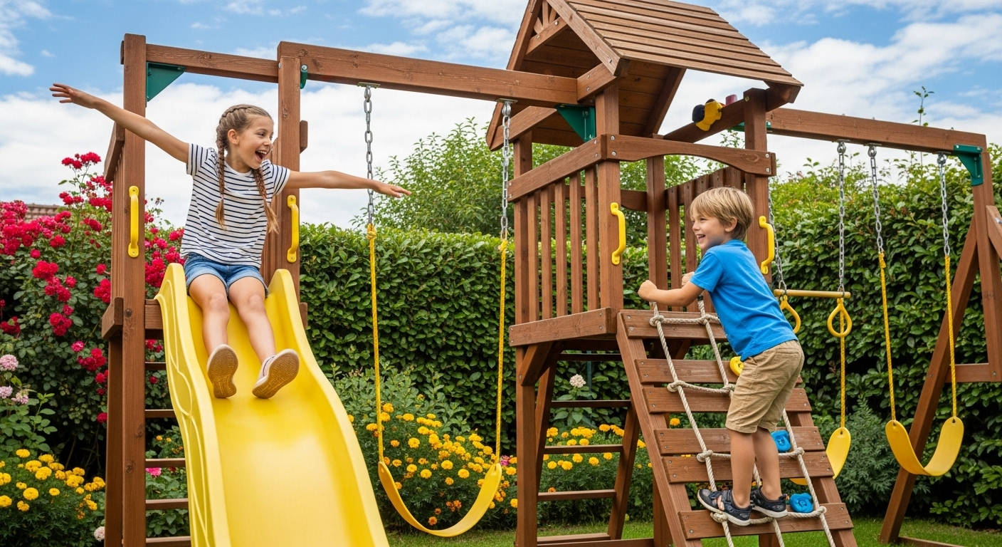 kids playing in garden