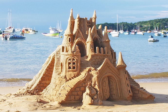 an impressive looking sand castle