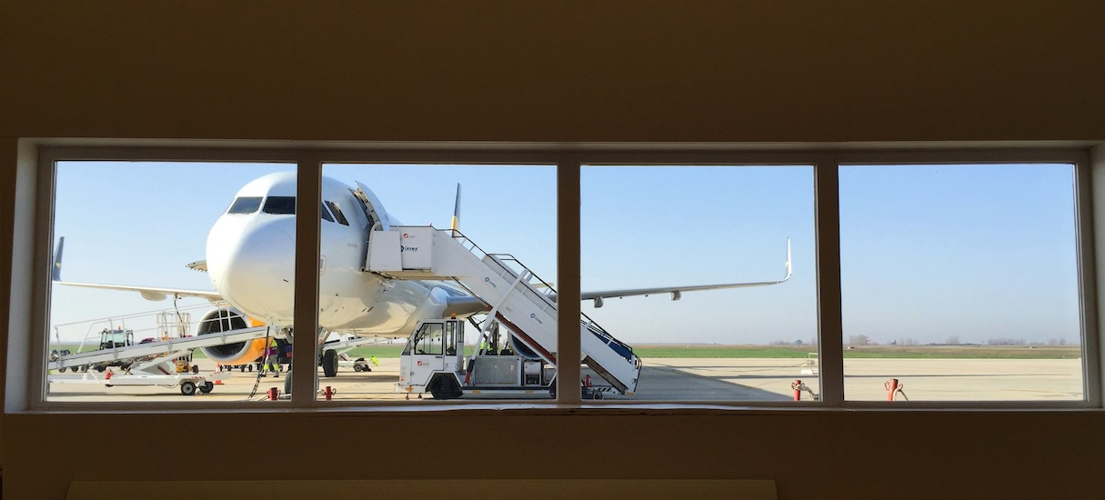 View of plane from airport