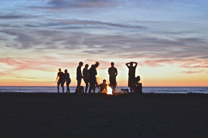 Beach camping
