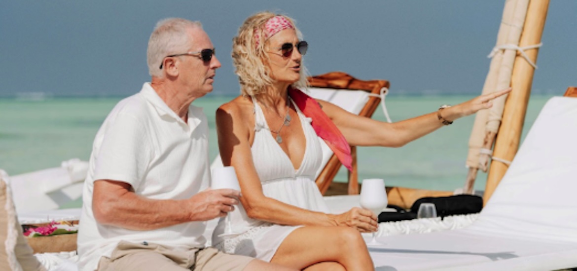 Retired couple enjoying life