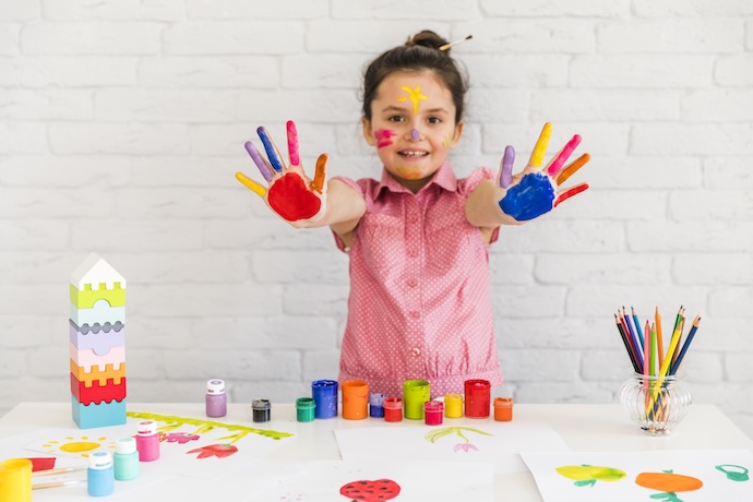 kid making cards