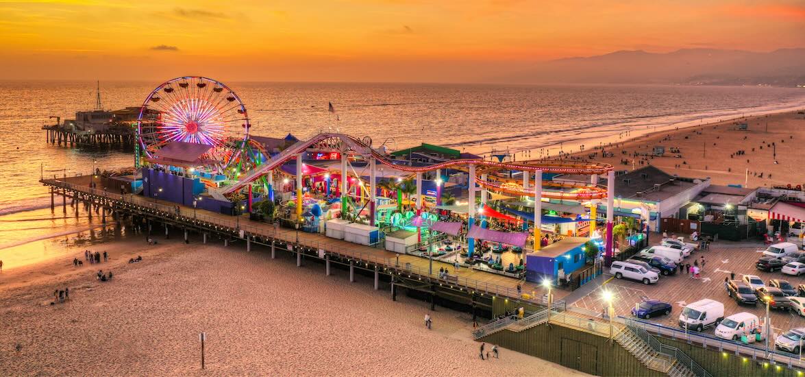 Santa Monica Pier at sunset